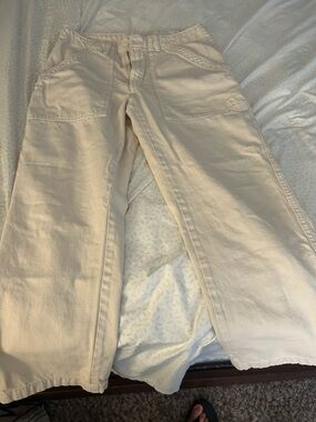 Women’s Zara Cream Wide-Leg Pants medium